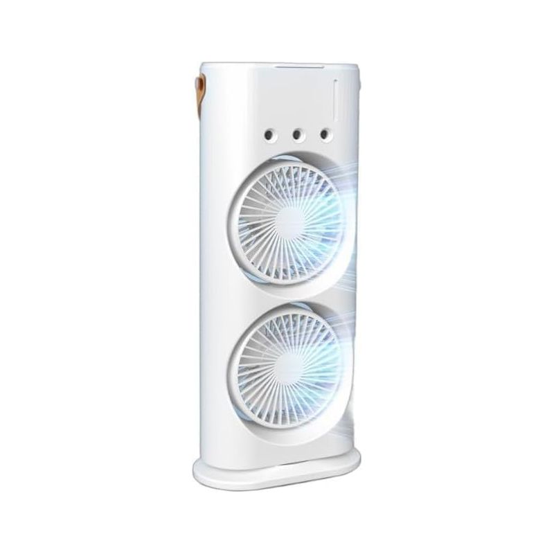 Enowelir Mini-usb-ventilator 3-in-1: Vernebelungsventilator, Luftbefeuchter Und Verdunstungskühler Mit 3 Einstellbaren Geschwindigkeitsstufen Für Zuhause, Terrasse, Garten Und Werkstatt