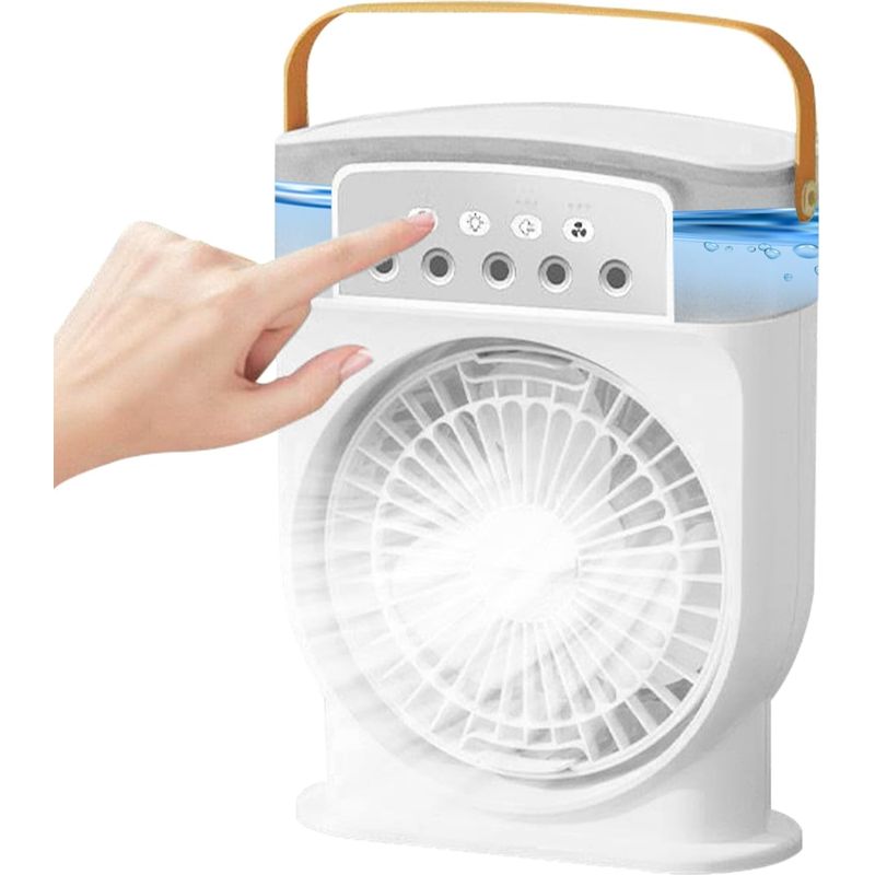 Enowelir Tragbarer Ventilator Mit 600-ml-wassertank, 3 Einstellbaren Geschwindigkeitsstufen, Luftkühler Für Garten, Terrasse, Haus Und Heimwerkerprojekte Im Freien