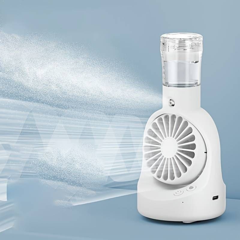 Tragbarer Sprühventilator Für Den Innen- Und Außenbereich – Kompakter Tischventilator Für Zuhause, Büro, Sommer