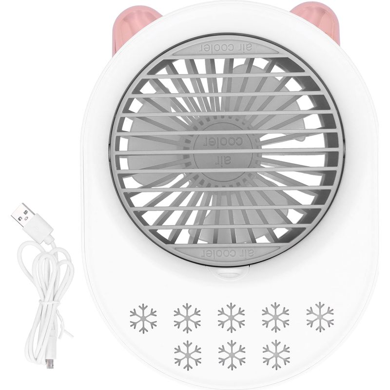 Enowelir Tragbarer Usb-ventilator, 200-ml-luftbefeuchter, Leise, Kompakt, Weiß, Für Büro, Zuhause, Werkstatt