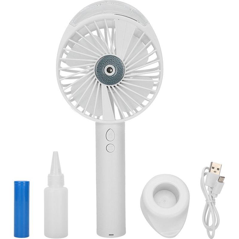 Enowelir Kompakter Luftbefeuchter Mit Ventilator Und Leiser Nebelfunktion, Weiß, Für Zuhause, Terrasse Und Balkon