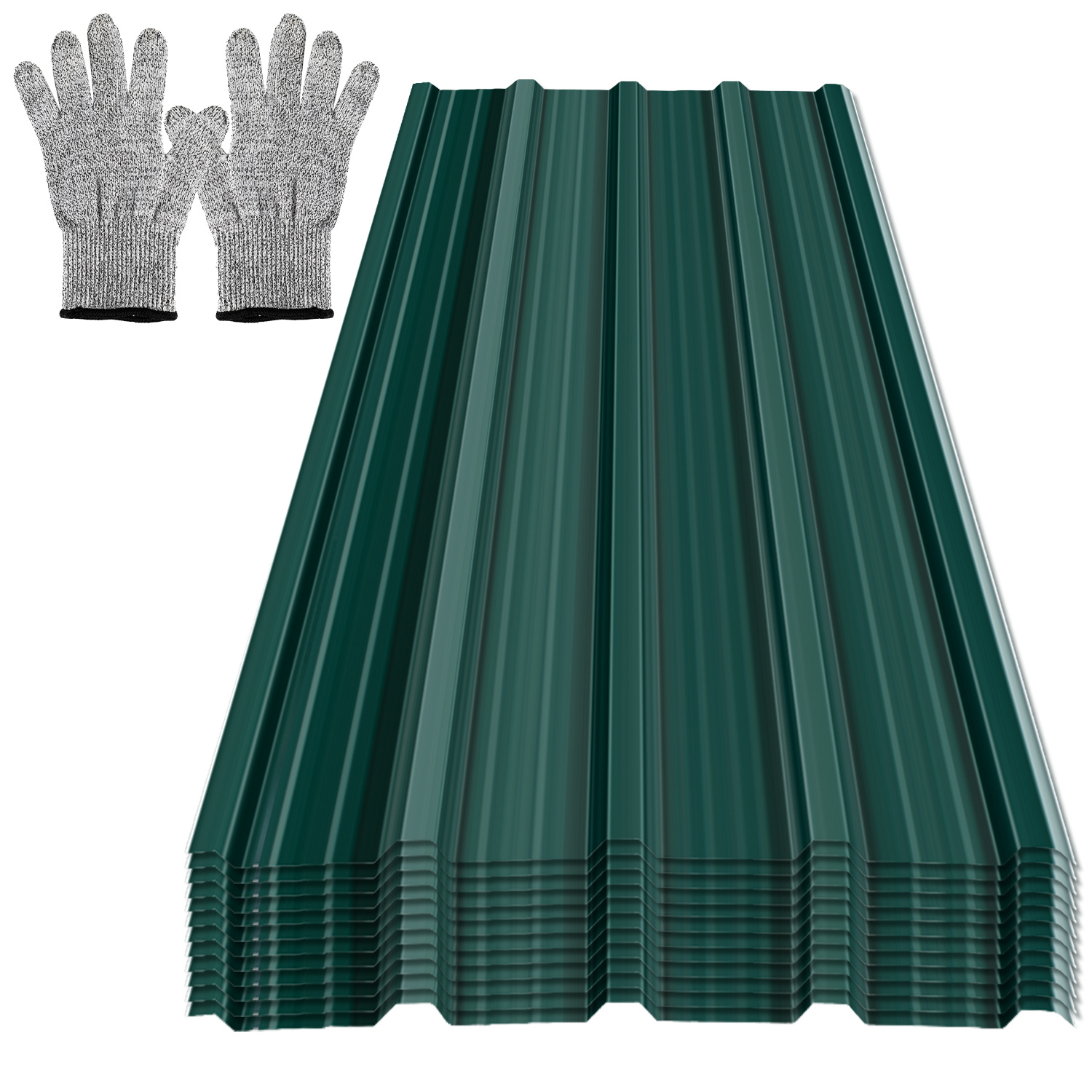 Tolletour 36er Trapezblech Dachplatten Grün 129x46 Cm, Verzinktes Dachblech Für Halle, Carport & Schuppen