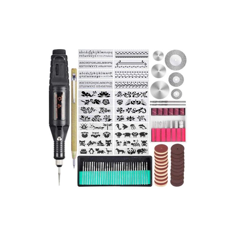 Lot De 108 Outils De Gravure Électrique Avec Cordon Multifonction - Mini Graveur ,xu- Kit D'Outils Rotatifs Diy (prise Ue)-