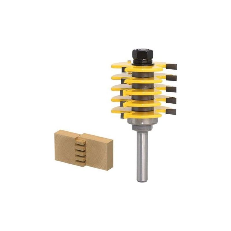 Coupe Routeur De Bits Fente Empilable, 8mm Queue 1/2 Pouce Profondeur De Coupe Outil Dent Defonceuse Réglable, 3 Dents Forme T Cutter En Bois De Coupe Outil De Travail Du Bois