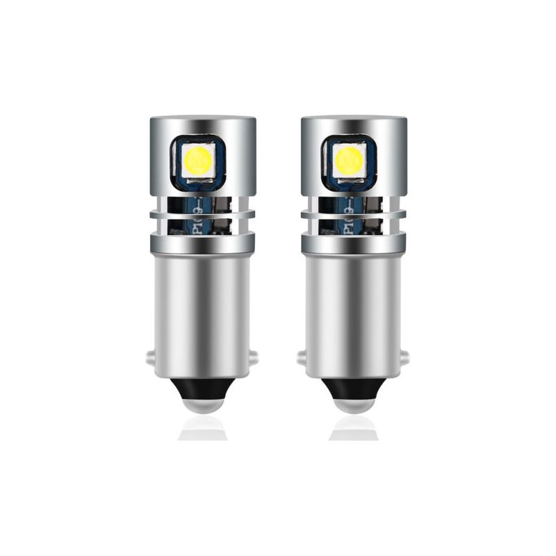 2 Pièces Ba9s 53 T4w Ampoule Led 12v 5 Leds 3030 6000k Blanc Pour Voiture Carte Éclairages Feux Côté Marqueur Feu Clignotant Feu Arrière Plaque D'Immatriculation Lumière