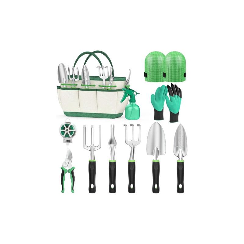Outils De Jardin, 11 Pièces D'Outils De Jardinage En Acier Inoxydable, Kit Cadeau Avec Sac À Outils Robuste, Cadeaux De Jardinage Pour Homme Et Femme
