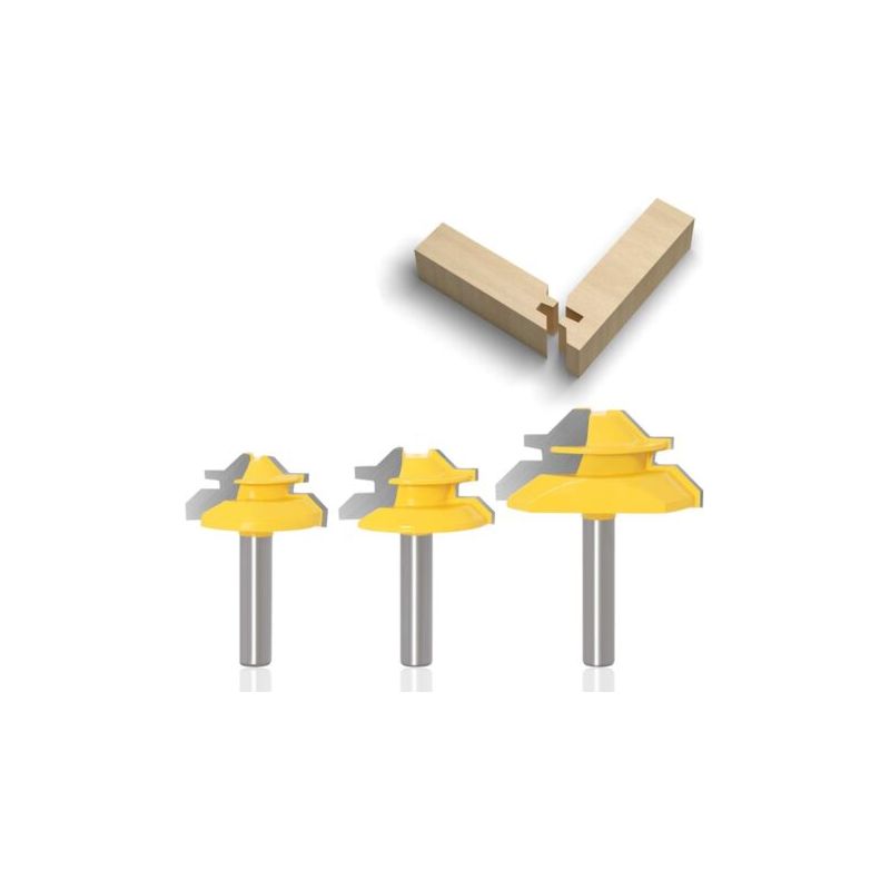 Fraise Pour Défonceuse 8mm – 45 Degrés Verrouillé – Pour Mdf, Bois Massif Et Contreplaqué – Découpes Précises Et Finitions Soignées