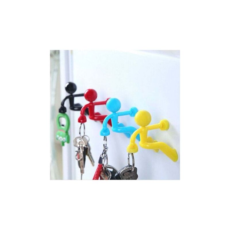 (4 Couleurs) Jeu De 4 Crochets Magnétiques Robustes Pour Porte-clés Avec Fixations Murales