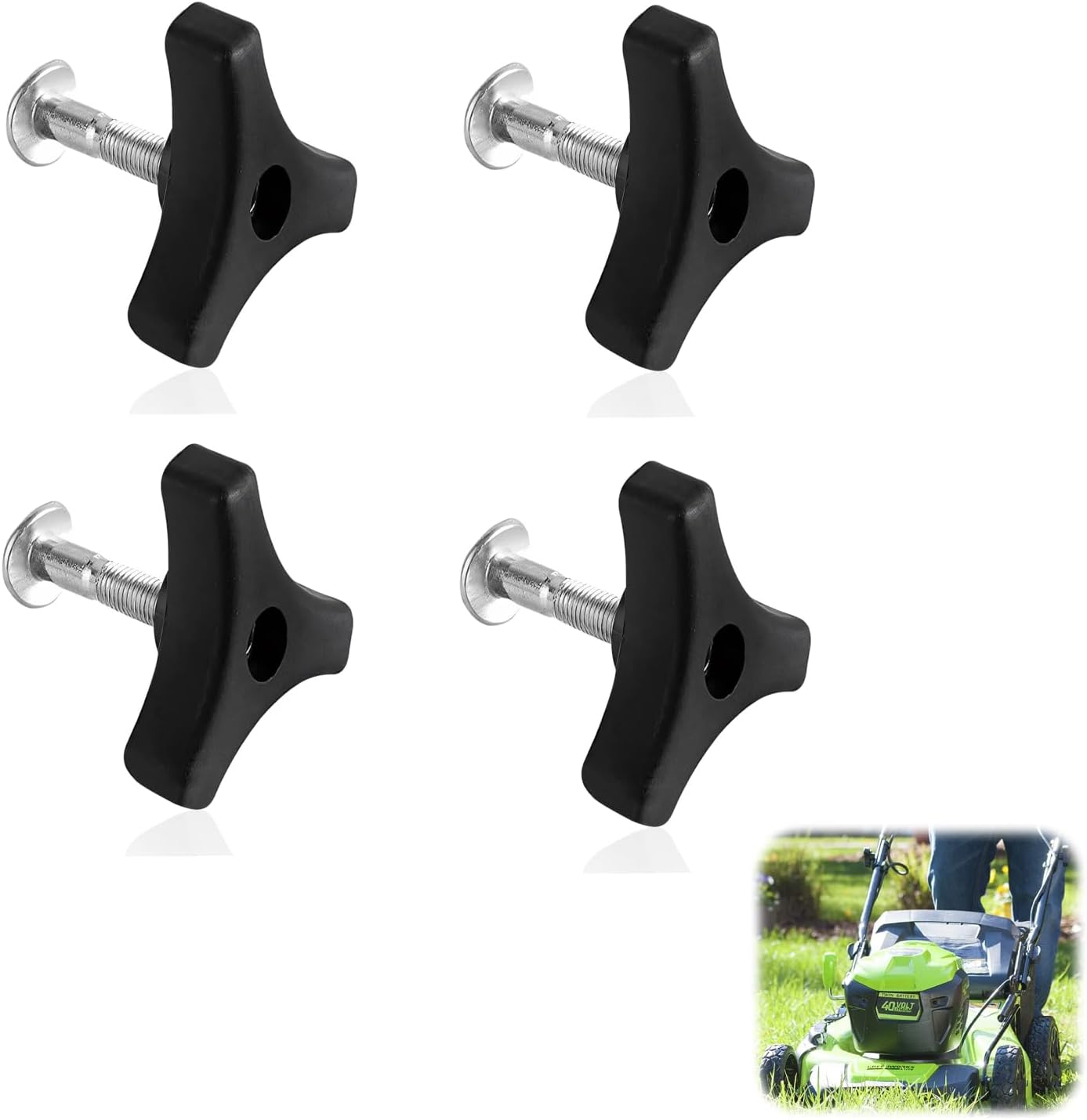 4 Pcs Boulons De Poignée De Tondeuse À Gazon, Écrous Et Boulons Universels Pour Poignée De Tondeuse À Gazon, Accessoires Pour Tondeuse À Gazon, Pièces De Remplacement Pour Tondeuses