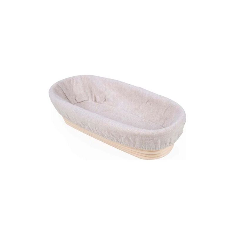 Banneton Ovale, Brotform Avec Doublure En Lain, Corbeille À Pain Ovale, Panier De Fermentation De Pain, Jusqu’à 0,7kg De Pâte, 30 X 14 X 7cm