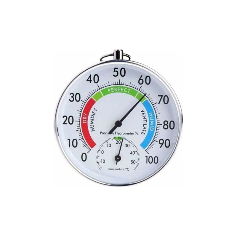 Thermomètre Rond Intérieur Et Extérieur, Hygromètre De Jardin De Température (blanc)