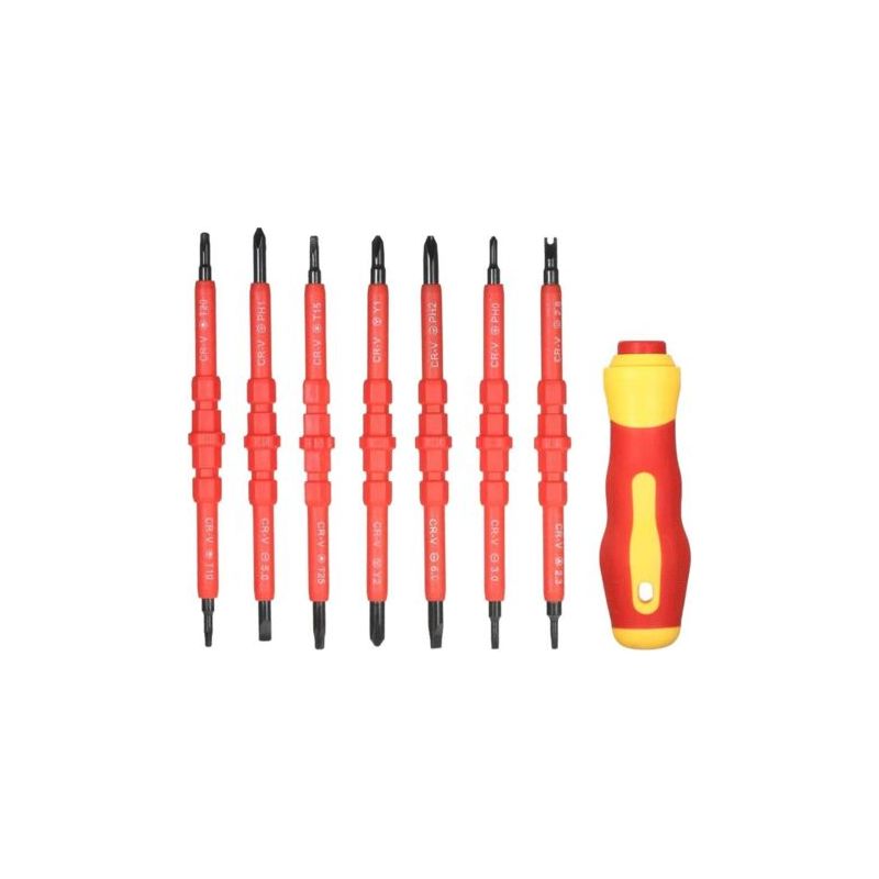 Jeu De Tournevis, Tournevis Électricien, Isolés Tournevis, Screwdriver Insulated Avec Poignée, Tournevis Isolant Magnétique Interchangeable, Kit D'Outils De Réparation