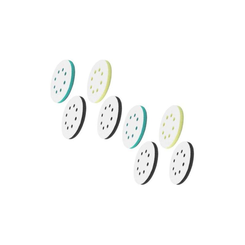 8 Pièces Tampon De Ponçage Souple 125mm Tampon D'Interface Ponceuse, Xu, Plateau De Poncage 8 Trous Tampon Interface En Éponge En Mousse Patin De Remplacement Pour Ponceuse -