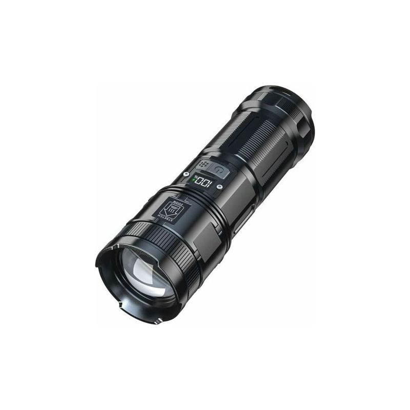 Lampe Torche Led Ultra Puissante, 3500 Lumens Lampe Torche Rechargeable, Batterie Intégrée De 9000 Mah Avec Indicateur D'Alimentation Numérique À Led, Adaptée Au Camping, Aux Urgences [classe Éner