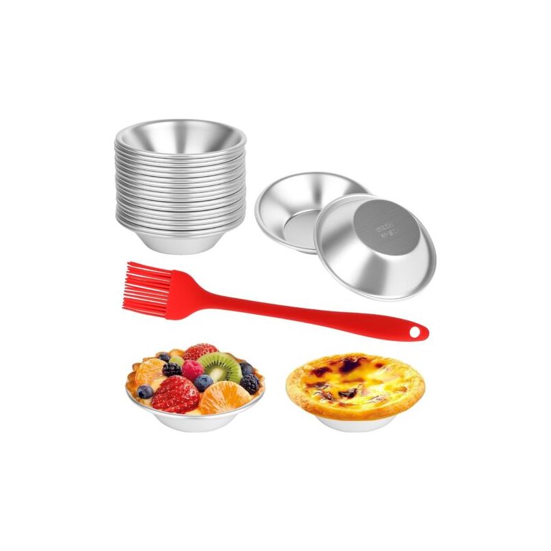 Lot De 20 Moules À Tartelettes En Aluminium – Démoulage Facile – Réutilisables – Diamètre 7 Cm – Pour Cupcakes, Muffins, Pudding