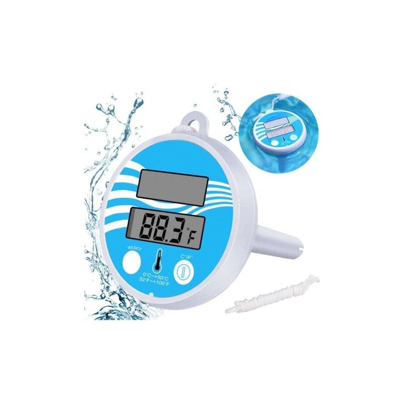 Thermomètre De Piscine Flottant - Thermomètre À Eau Solaire Numérique Avec Cordon Pour Piscine, Jacuzzis, Étangs À Poissons Et Piscine Pour Bébé