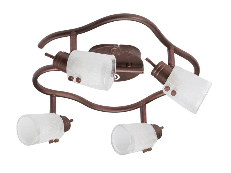 [neuwertig] B-ware Deckenlampe Fossano 4er-spot Led Strahler Lampe Dimmbar Braun Goldpatiniert