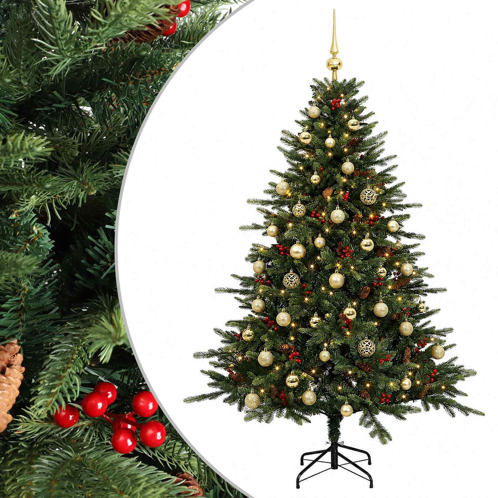 Künstlicher Weihnachtsbaum Mit Weihnachtskugel 120 Cm 150 Leds Vidaxl