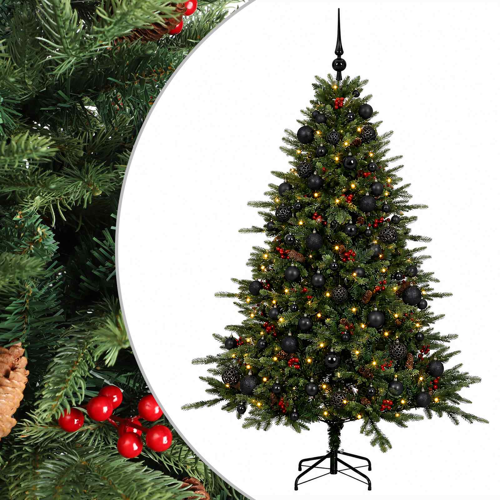 Künstlicher Weihnachtsbaum Mit Weihnachtskugel 210 Cm 300 Leds Vidaxl
