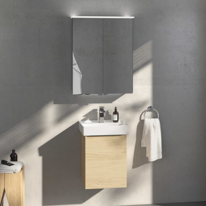 Villeroy & Boch Taro Waschtisch Mit Unterschrank Und Led-spiegelschrank 45 Cm, Türanschlag Links