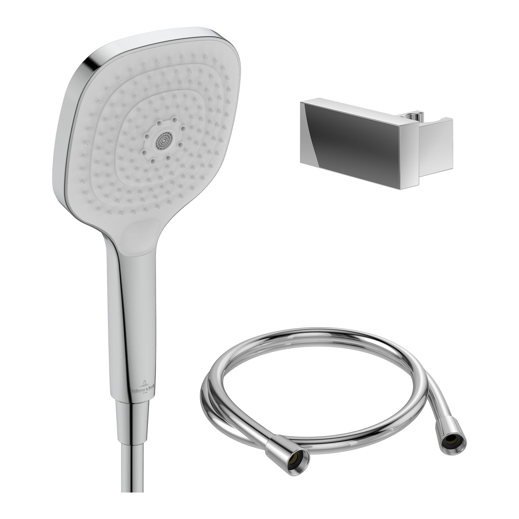 Villeroy & Boch Elody Handbrause-set, Duschkopf, Halter Und Schlauch, Chrom