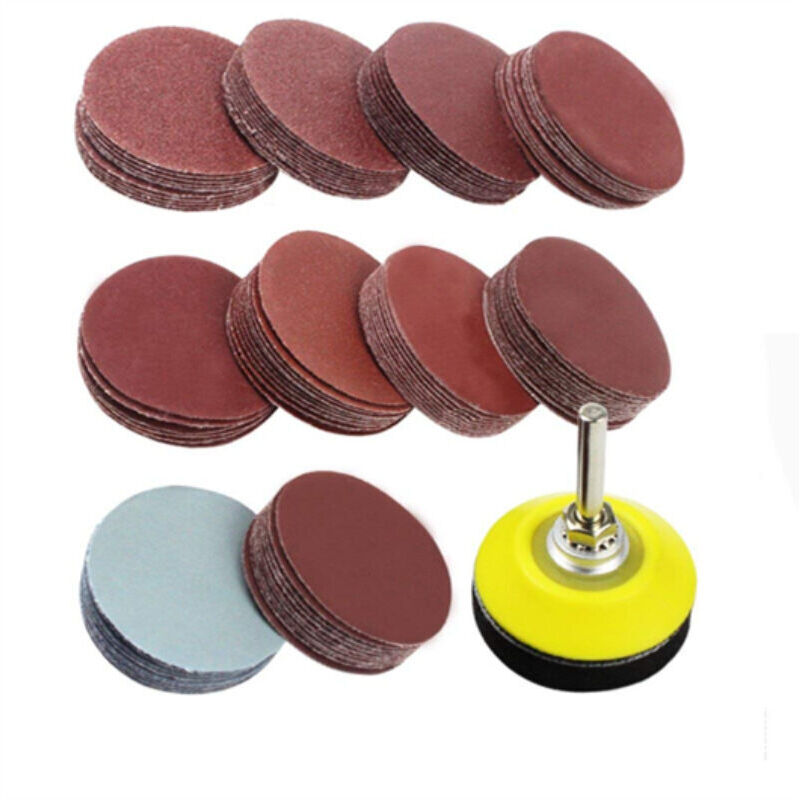 100 Schleifscheiben 50 Mm Polier-schleifscheibe + 1 Polier-schleifplatte Für Bohrer, Schleifpapier, Körnung 80 100 180 240 600 800 1000 1200 2000 3000