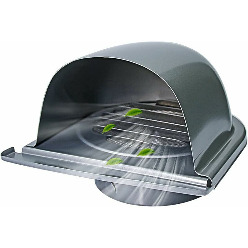 100 Mm Lüftungsgitter Aus Edelstahl, Rundes Außenkaminhaubengitter, U-lüftungsgitter Mit Insektenschutznetz, Lüftungsgitter Mit 45°-lamellen, Für Die Küche
