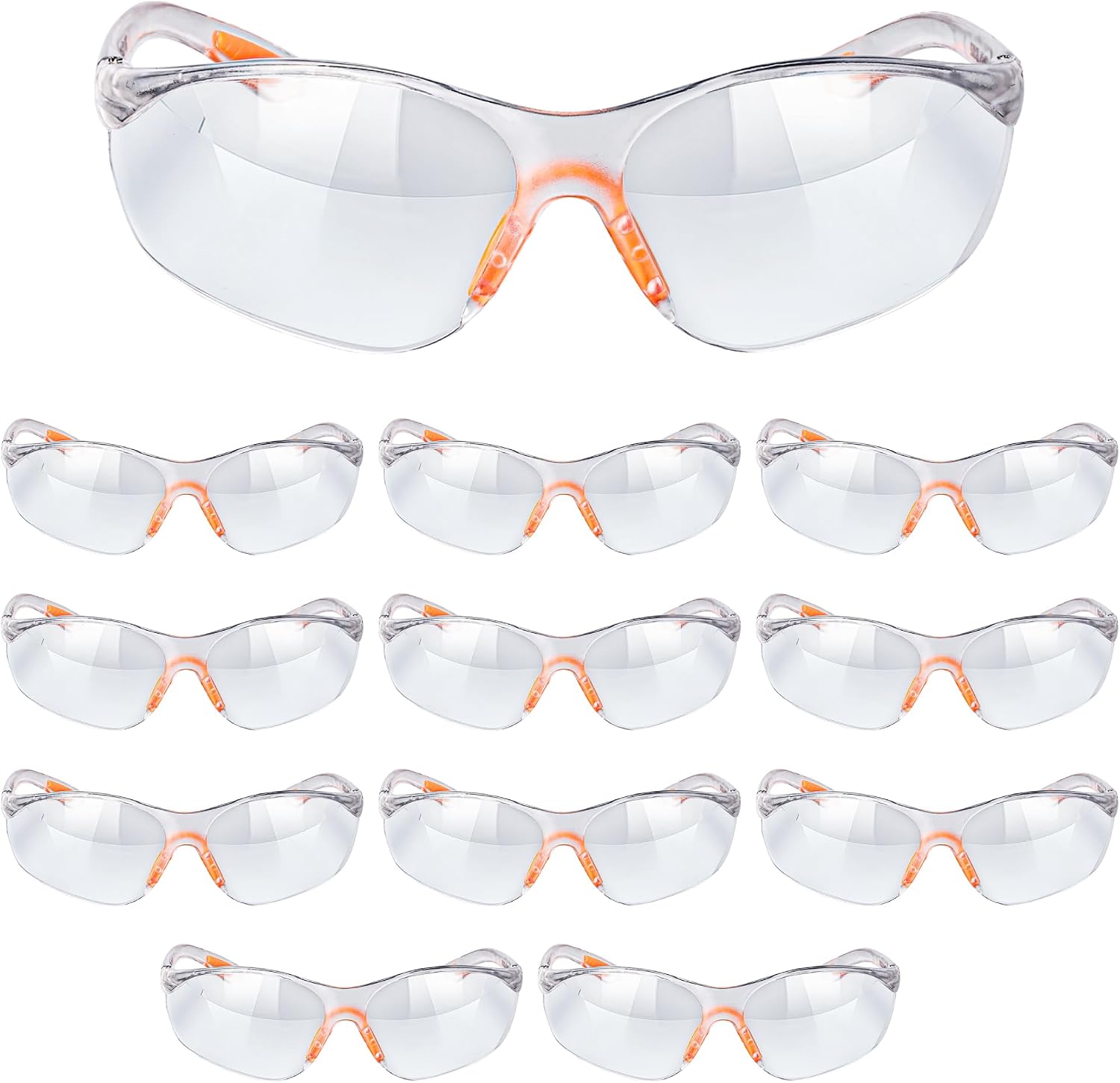 Arbeitsschutzbrille - 12 Stück Transparente Schutzbrille Mit Kunststoffgläsern - Schutzbrille Für Heimwerker Staub Chemie Gymnasium Labor Herren
