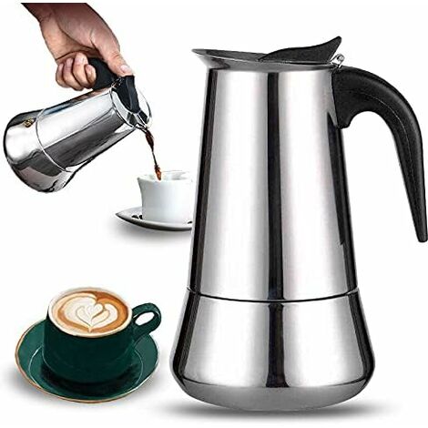 Italienische Kaffeemaschine Aus Edelstahl Für 12 Tassen, Kompatibel Mit Allen Arten Von Wärmequellen, 12 Tassen