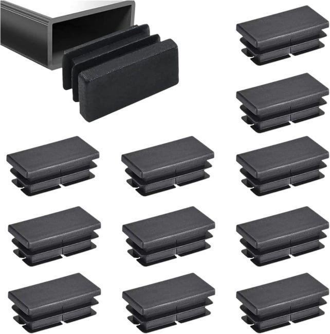 12 Stück Lamellen-endkappen Für Rechteckrohre, Für Metallrohre, Sofas, Stühle, Stuhlbeinkappen (40x20 Mm)