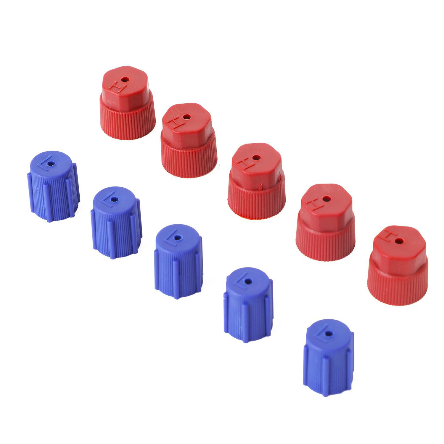 10 Stück Ac R134a Ladeanschlusskappen 13 Mm Und 16 Mm Niedrig Und Hoch Für Klimaanlage, Rot/blau