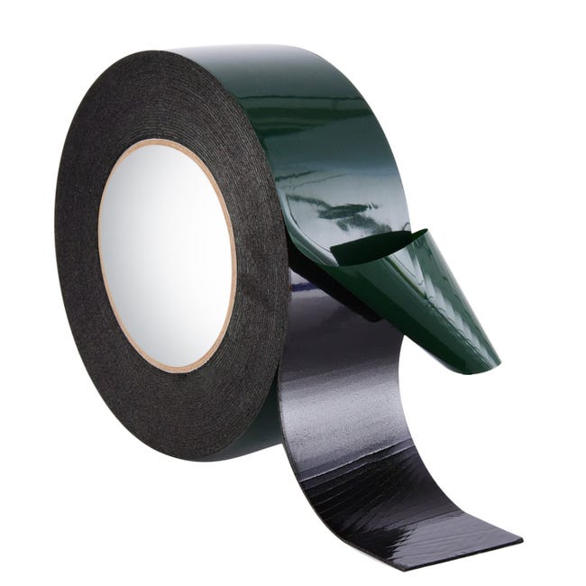 Doppelseitiges Klebeband, Schwarzes Doppelseitiges Schaumstoffklebeband Auf Einer 10 M Rolle (50 Mm Breit)