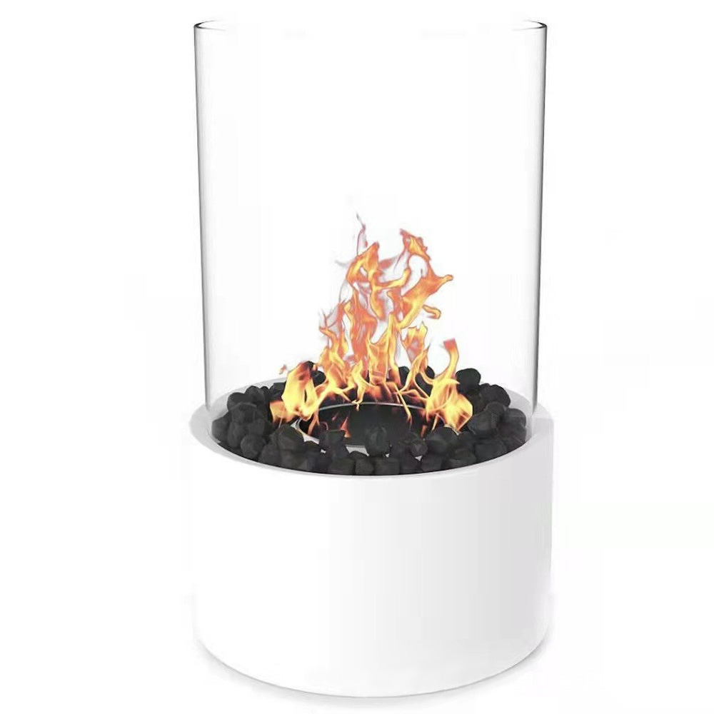 Bioethanol-tischkamin, Heizkamine, Tragbarer Heizofen Für Drinnen Und Draußen, Geschenkidee Für Haus Und Garten (weiß)