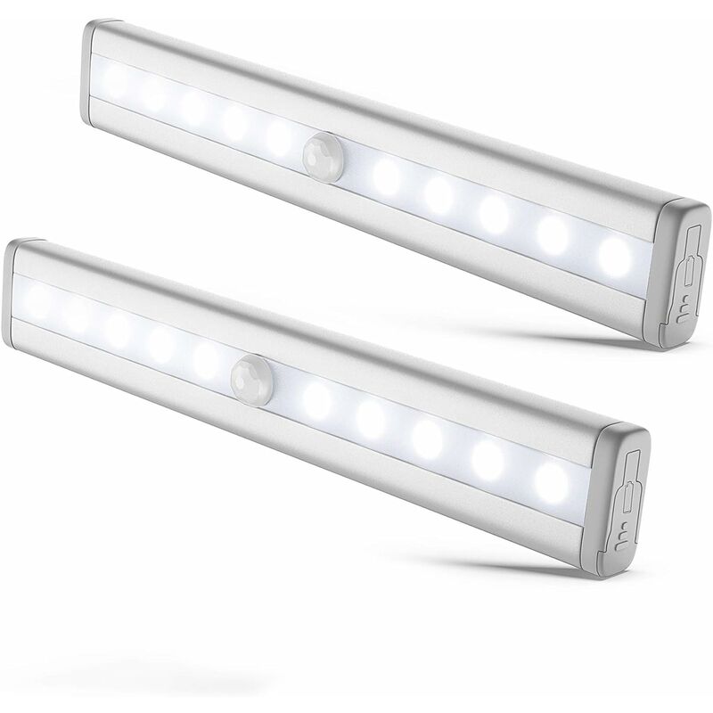 2er-set Led-nachtlichter Mit Bewegungsmelder, Schrank-display-beleuchtung, Led-streifen, Selbstklebend, Betrieben Mit Aaa-batterien (nicht Im Lieferumfang Enthalten)