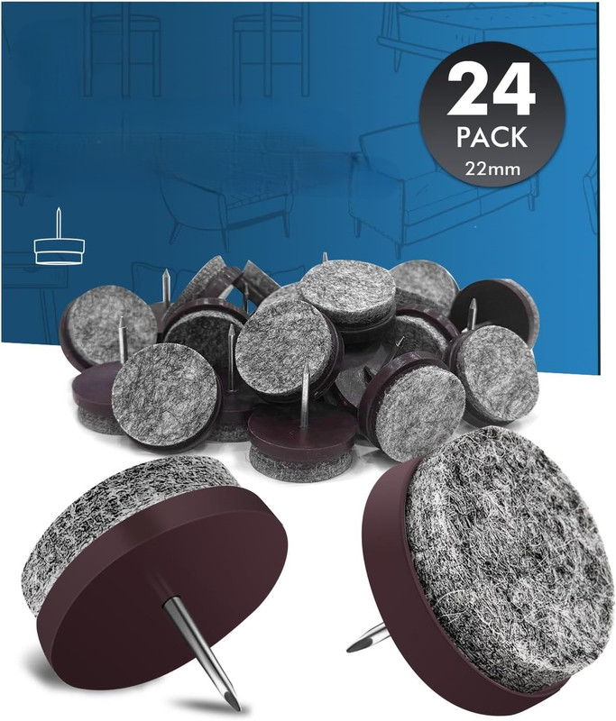 24 Stück Filz-möbelgleiter – 22 Mm Durchmesser Für Stühle, Stuhlbeine – 4 Mm Dicke Stuhlgleiter, Aufnagelbare Gleiter