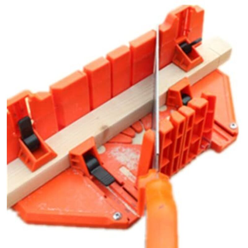 Gehrungslade Aus Kunststoff, Gehrungsschneidebox Mit Sägefach, Gehrungssägenbox-schneidwerkzeug Für Schnittwinkel 0°, 22,5°, 45°, 90°, Entworfen Für Architekturarbeiten