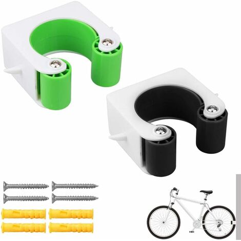 2 Stück Fahrrad-parkschnalle, Rennrad-parkschnalle, Tragbare Kreative Kunststoff-parkbügelschnalle Mit Schrauben Für Garage, Wohnzimmer (schwarz, Grün)