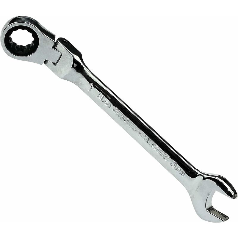 13-mm-maulschlüssel Mit Offenem Ende/klassischem Flachschlüssel – Bis 13-mm-ratschenschlüssel Mit Gelenk/flexiblem Kopf, 12-punkt-ring/auge – Nicht Umkehrbar/metrisch – Aus Cr-v-stahl – Polierter Gera