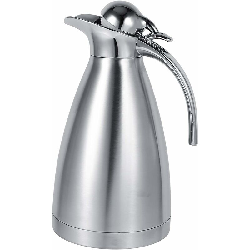Thermoskanne, Doppelwandige Edelstahl-kaffeemaschine, Vakuumisolierte Thermoskanne, Heiße Thermoskanne Für Kaffee, Heißes Wasser, Tee (2l)