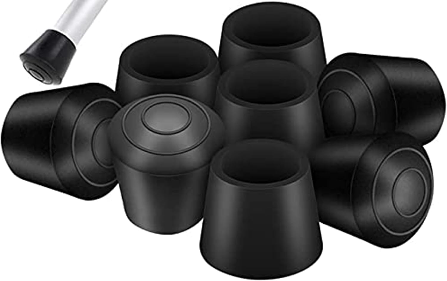 20 Stück Stuhlbeinkappen Aus Gummi, Rund, Schwarz, Innendurchmesser (19 Mm – 20 Mm)
