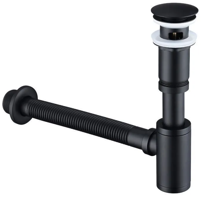 Wasserablauf Vom Typ Bounce Für Waschbecken, Schwarze Wand In Wand, Abwasserabflussrohr Vom Typ Deodorant