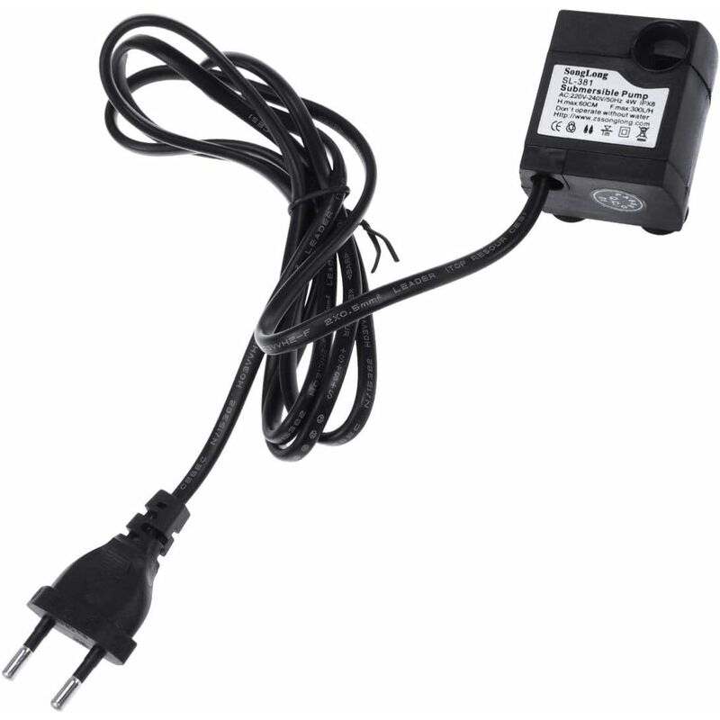 Ultra-leise Tauchwasserpumpe 300 L/h 5 W Für Brunnen, Aquarium, Teich (eu-stecker)