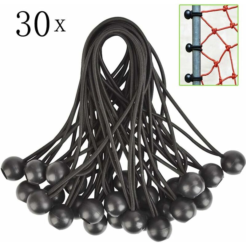 30 Stück Elastische Gummispanner Mit Kugel, Für Plane, Pavillon, Zelt, Vorhänge, Gartenzaun-abdeckungsbefestigung, Anhänger-abdeckungsbefestigung.