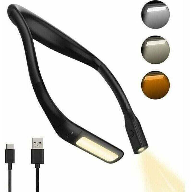 Wiederaufladbare Nacken-leselampe, Leselampe, Nackenlampe Zum Lesen Im Bett, 3 Farben, Augenschutz, Einstellbare Helligkeit, Buchlampe, Ergonomisch, Bequem, Flexibel, Für Strickreparaturen