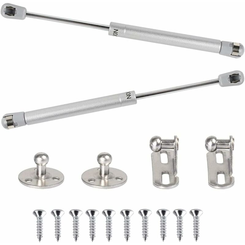 2 Stück Gasfeder 100 N, Hydraulische Gasdruckfedern, Pneumatischer Arm Zum Anheben, Gasdämpfer 90 Grad Mit Schrauben, Schranktürscharnier Für Sanftes Öffnen, Küchenmöbel, Schrank – 265 Mm