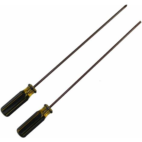 300 Mm Extra Langer Kreuzschlitz- Und Schlitzschraubendreher, S2-stahl-schraubendreher, 2er-pack Magnetischer Schraubendreher Für Nähmaschine, Autoreparatur, Heimwerker-handwerkzeuge