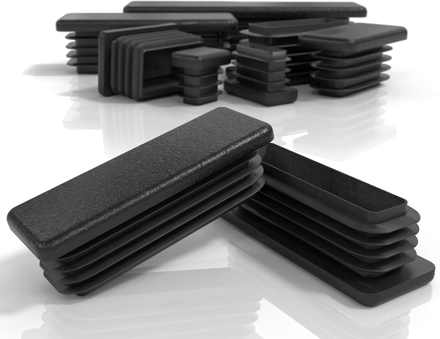 80 X 40 Mm Lamellenendkappen Für Vierkantrohre Rechteckige Pe-endkappen Stuhlbeinstopper Vierkantrohrkappen Für Metallrohre, Stühle, Sofas, Tische Und Regale 4 Stück
