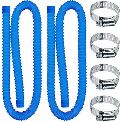 Schwimmbadschlauch - 32 Mm - Länge: 100 Cm - Blau - 2 Schläuche - Für Filterpumpen Und Salzwasseranlagen