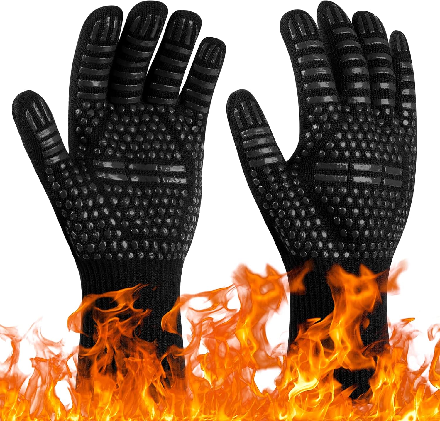 Grillhandschuhe, Anti-hitze-ofenhandschuhe Bis 800 °c, Hitzebeständige Und Rutschfeste Küchenhandschuhe, Hitze-kochhandschuh Für Bbq/ofen/grill/kamin/schweißen/kochen