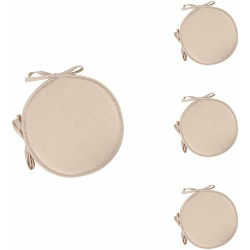 4er-set Runde Sitzkissen, Runde Stuhlkissen, Stuhlpolster, Kissen Für Esszimmer, Garten, Zuhause, Büro, Küche (beige)